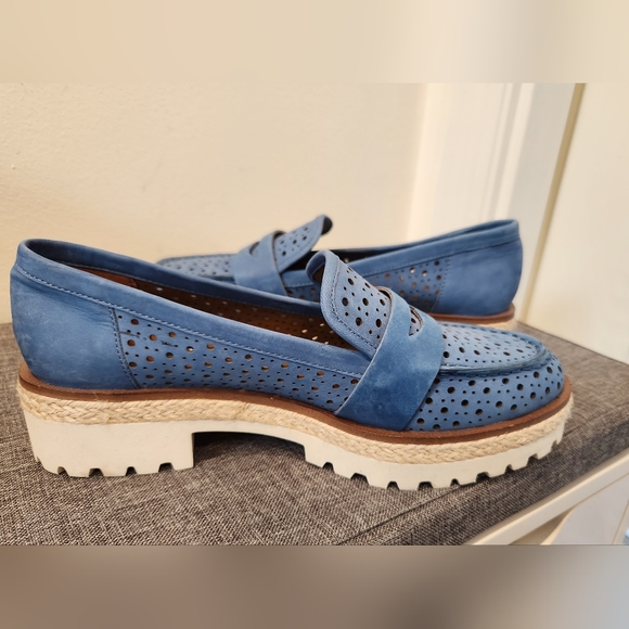 Nine West Blue Perforated Loafers - Picture 1 of 7